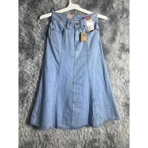 Levi's Light Blue Denim Flared Skirt Size 24